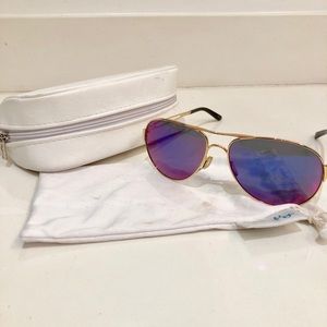 Oakley Aviator sunglasses purple lens Gold frame